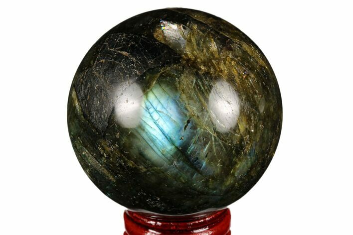 Flashy, Polished Labradorite Sphere - Great Color Play #180623